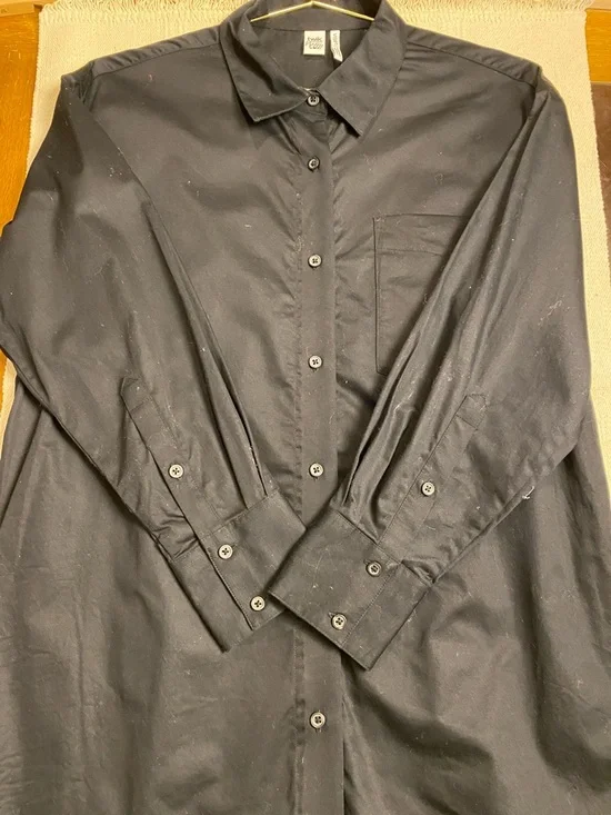 TWIK Organic Cotton Blend Black Button Down Dress - Picture 2 of 2